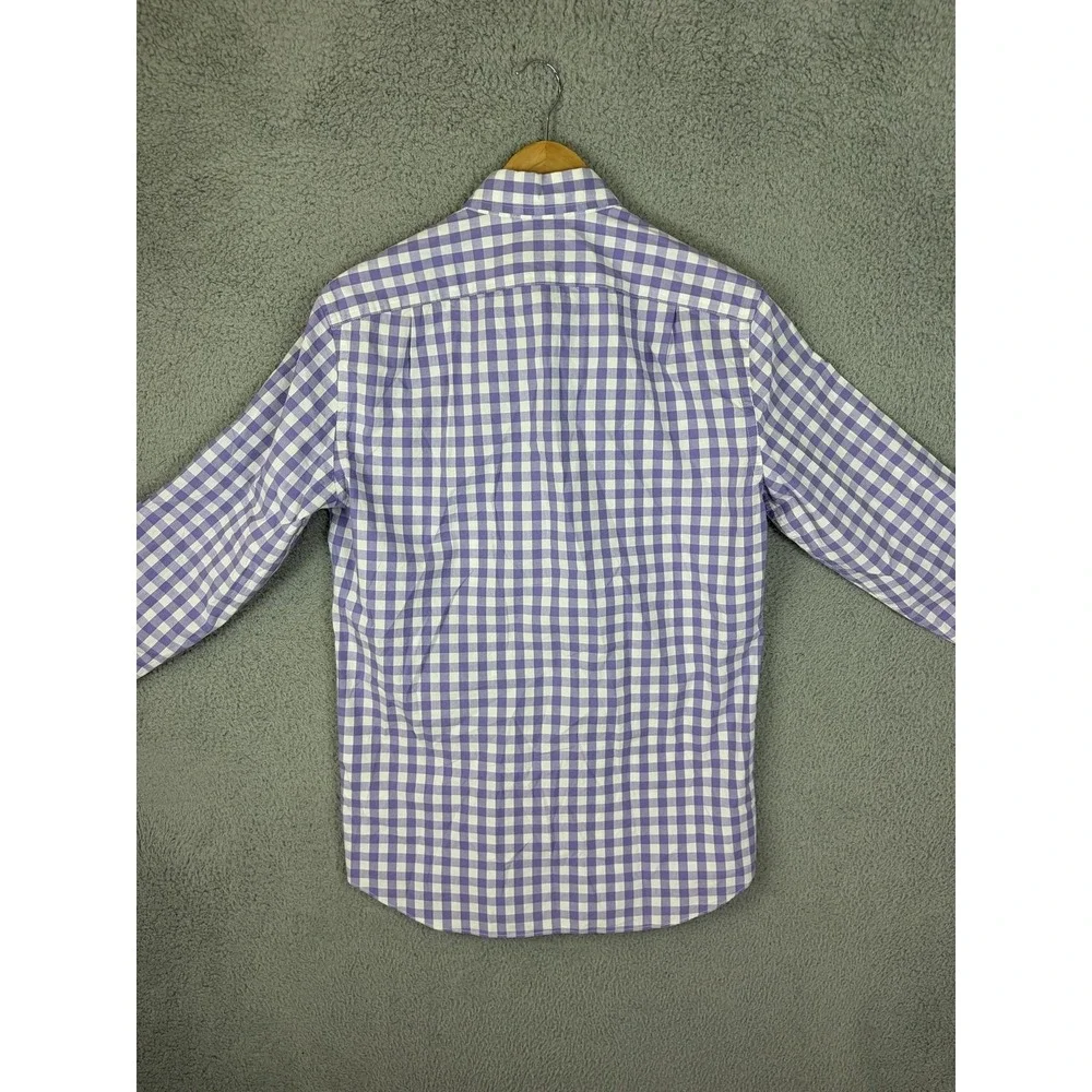 J Crew Mens Small Purple Check Flex Washed Long Sleeve Button Slim Shirt AF846